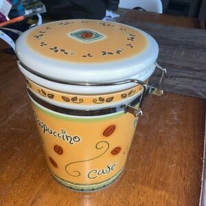 MSC Ceramic Food Storage Jar in Yellow and White